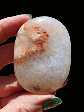 Pink Flower Agate Palm Stone (PA10)